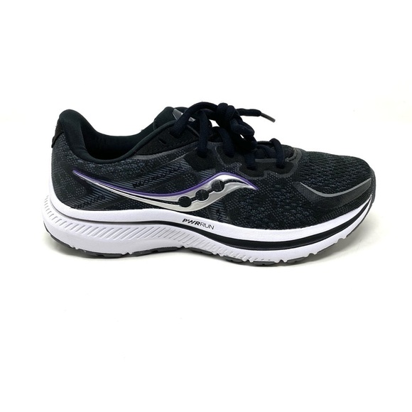 Saucony WOMEN'S OMNI 20 Black White Athletic Running Shoes - Picture 1 of 7